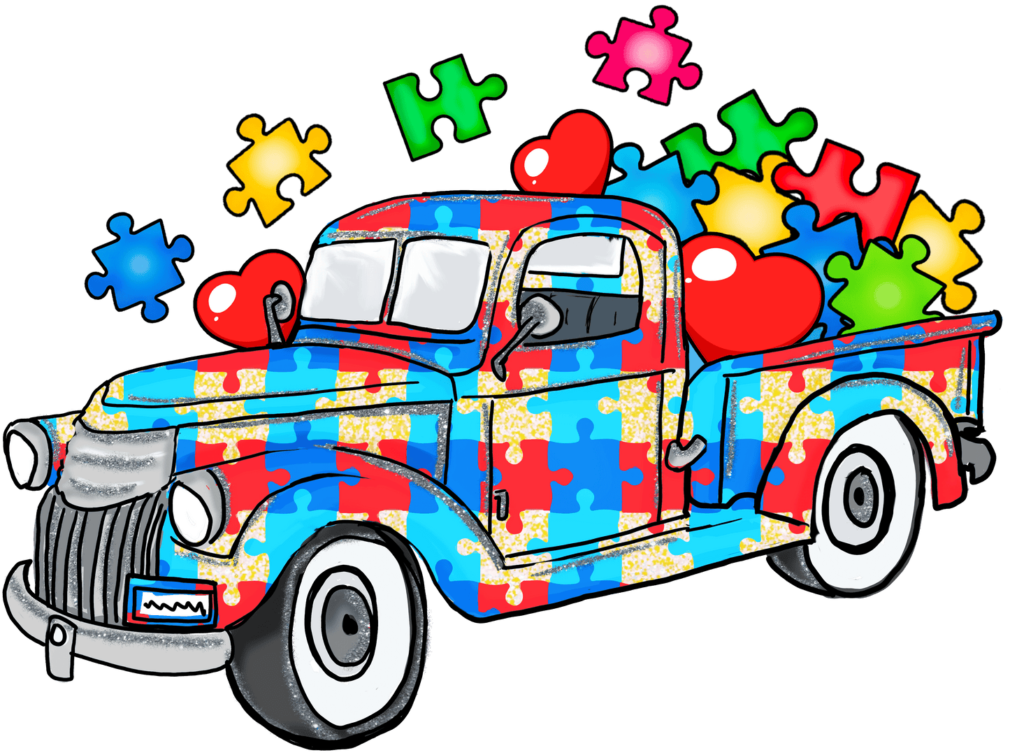 Classic Truck - Autism Logo