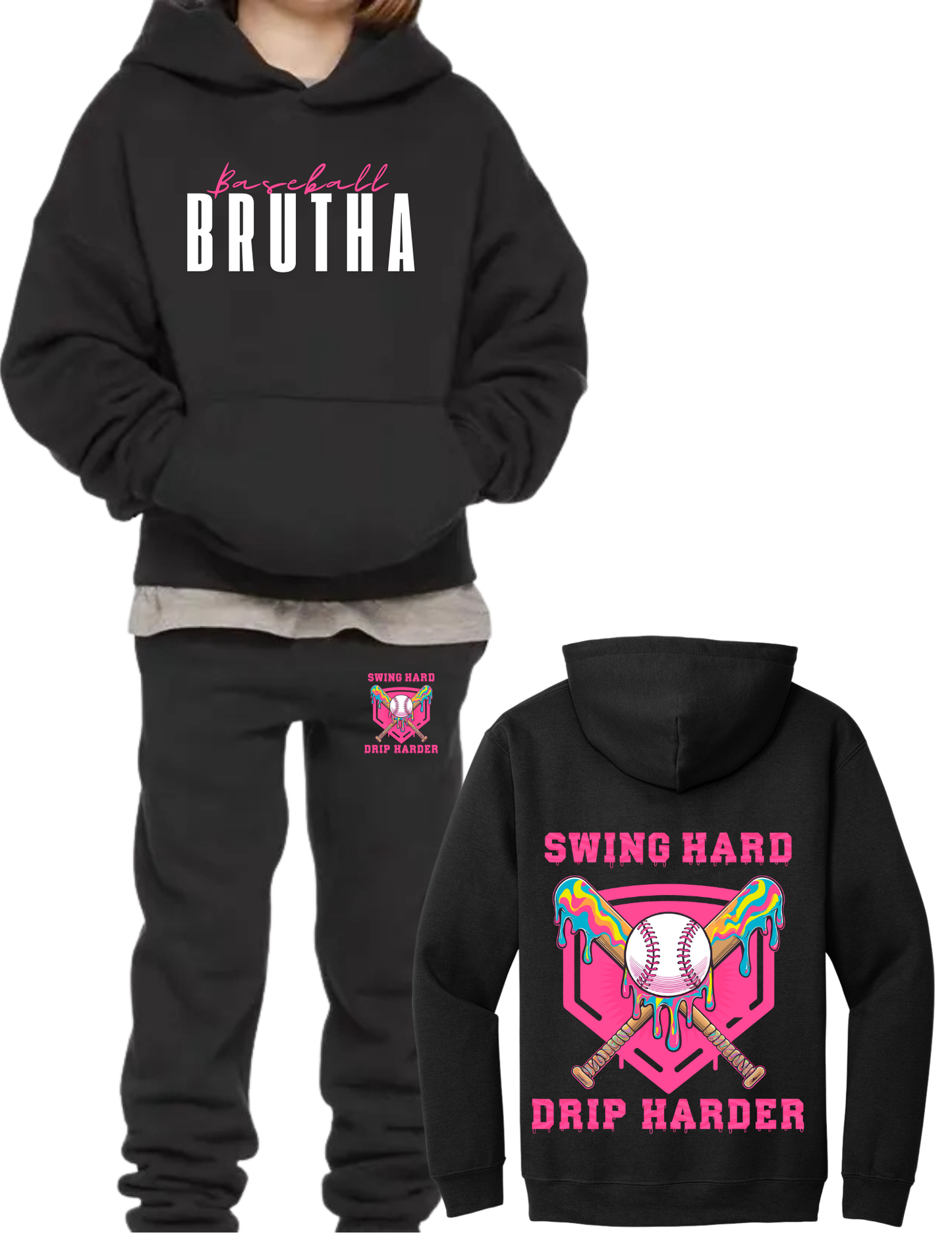 Baseball Brutha Drip Hoodie and Sweats Combo