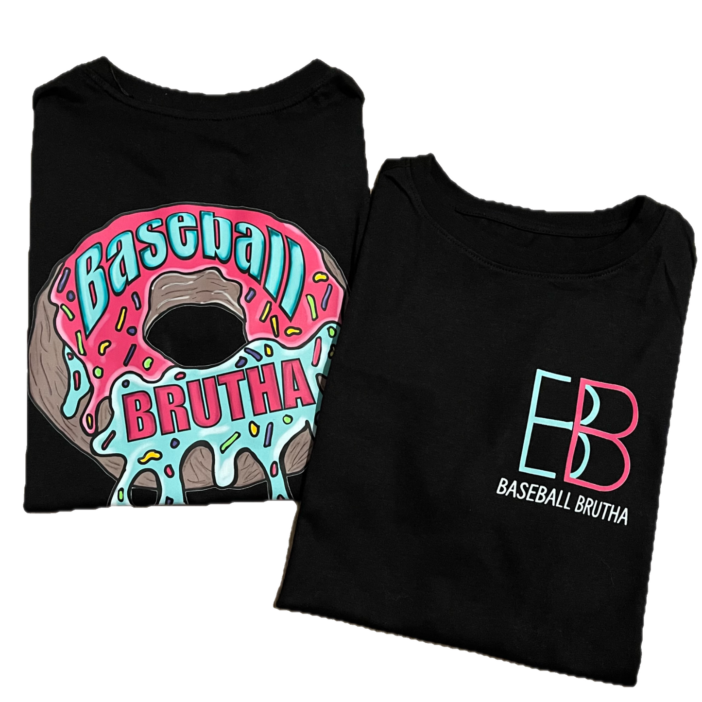 Donut Black Baseball Brutha Tee