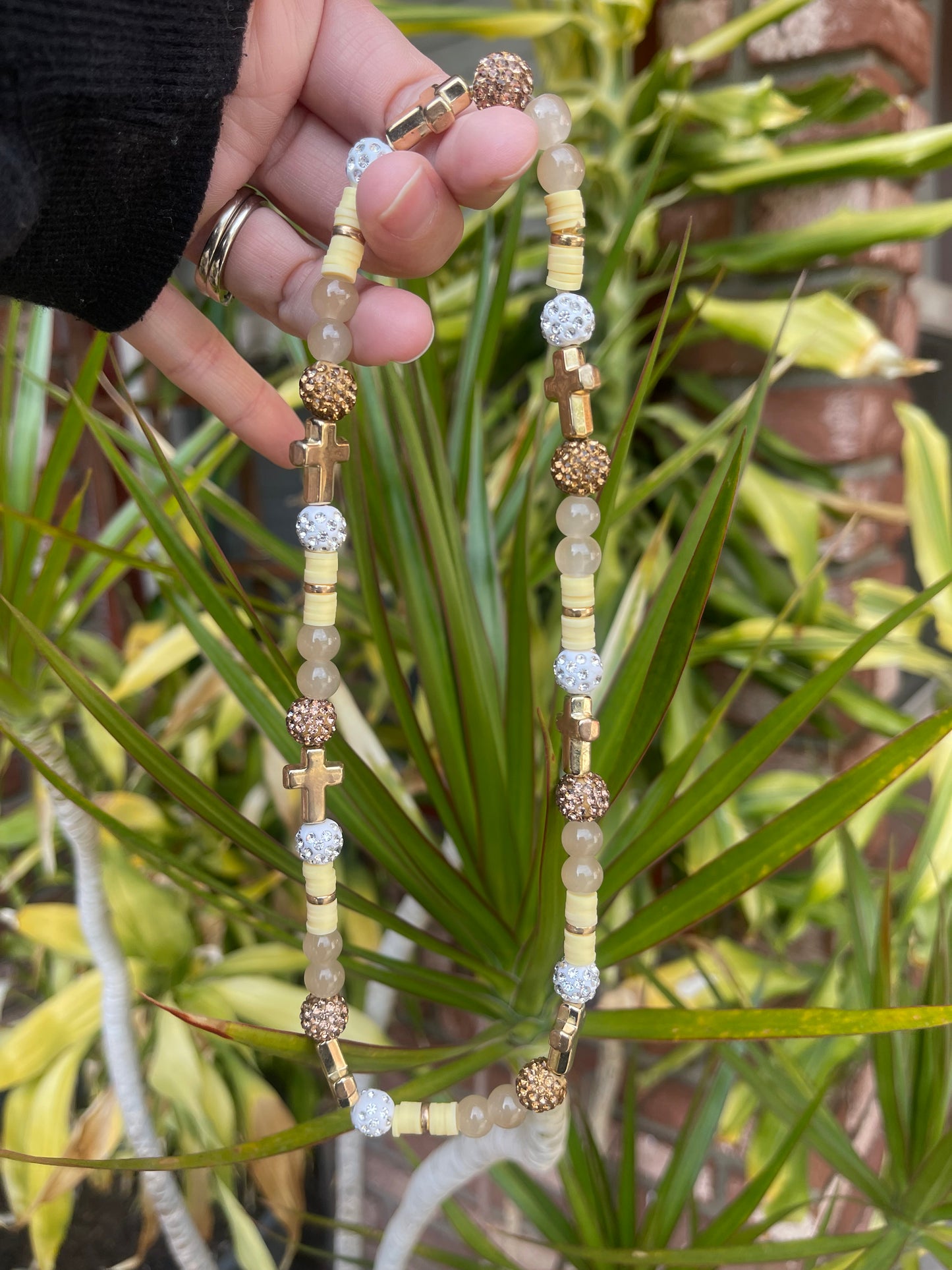 Gold Cross Drip Necklace