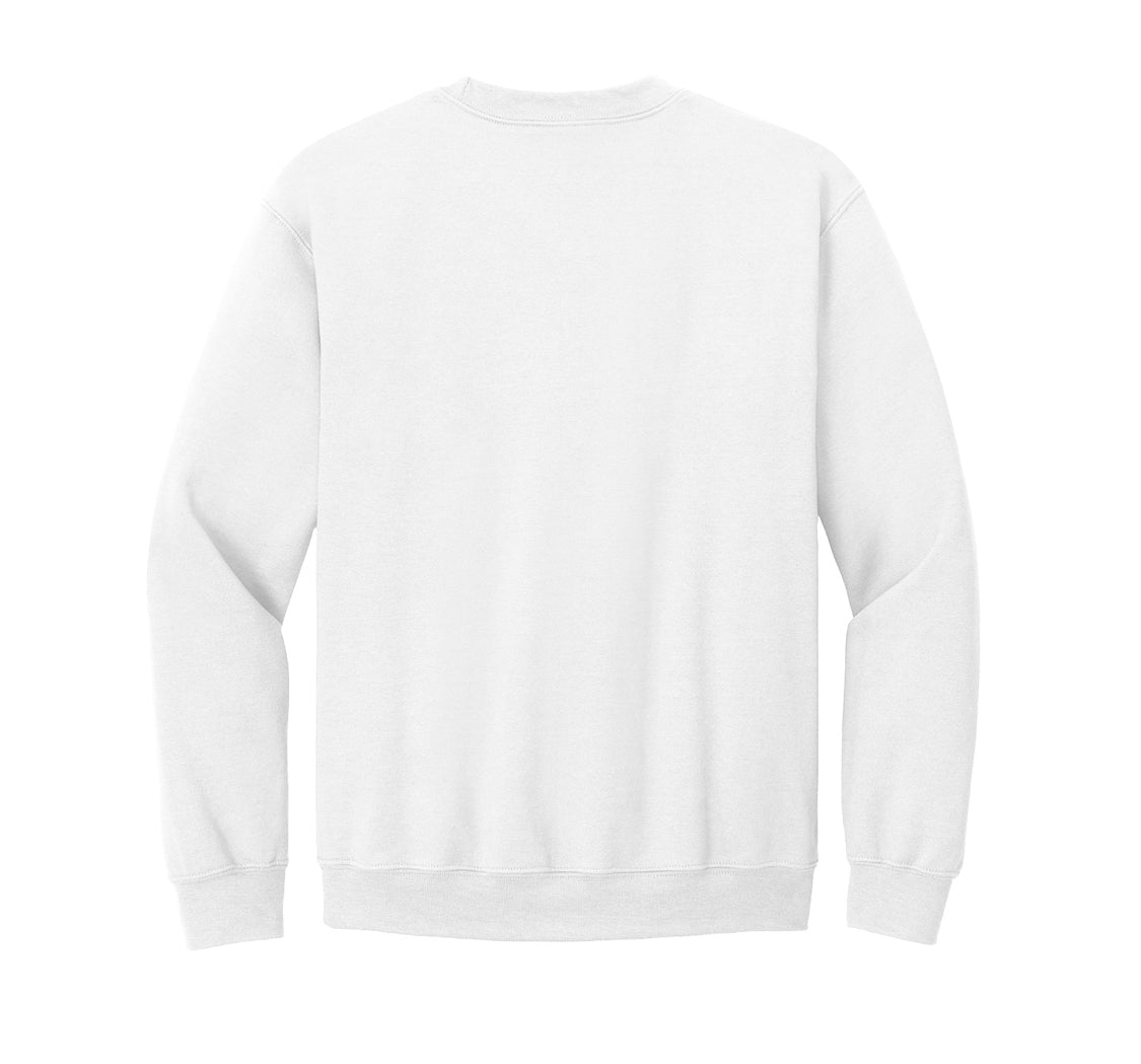 White Gildan Heavy Blend Crewneck Sweatshirt