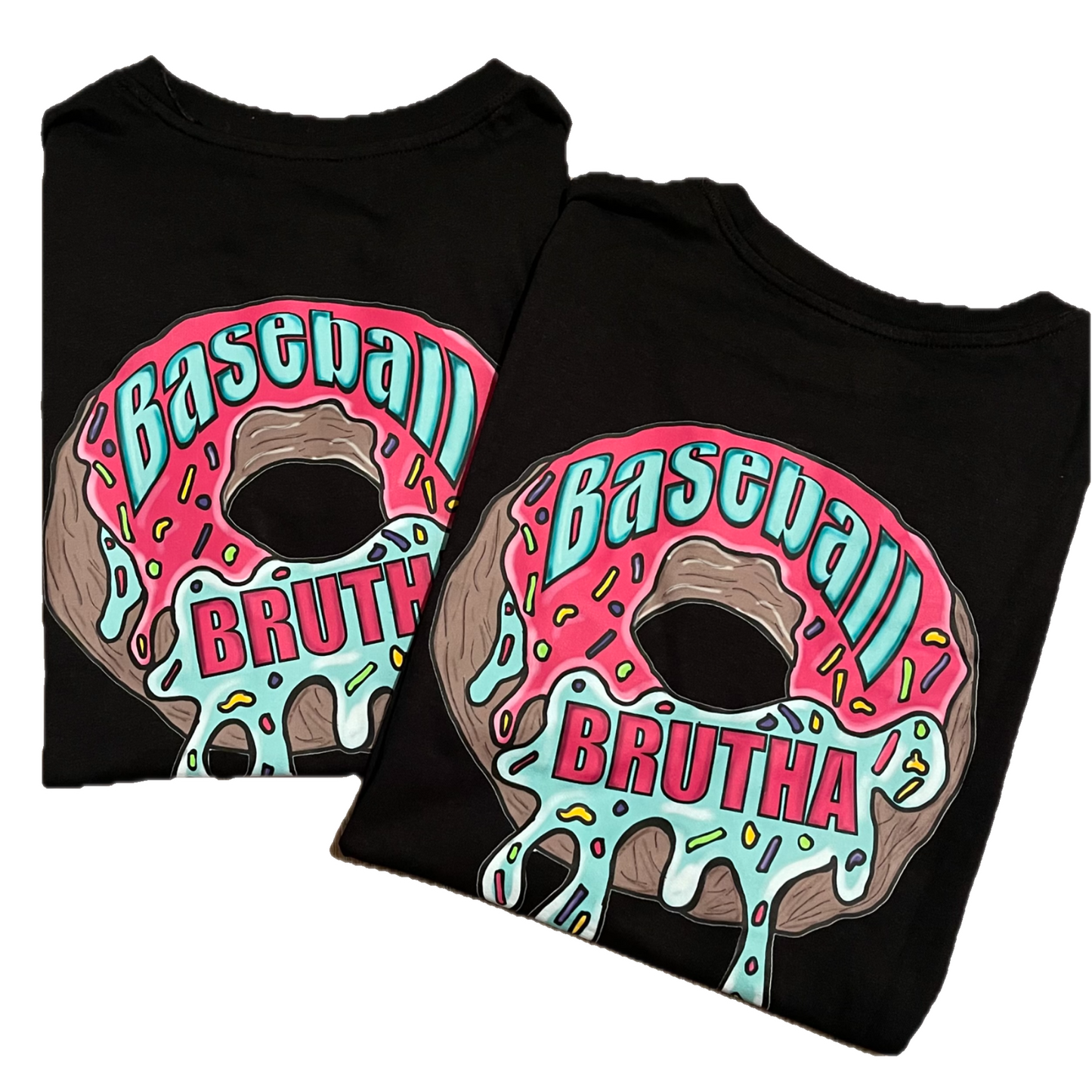 Donut Black Baseball Brutha Tee