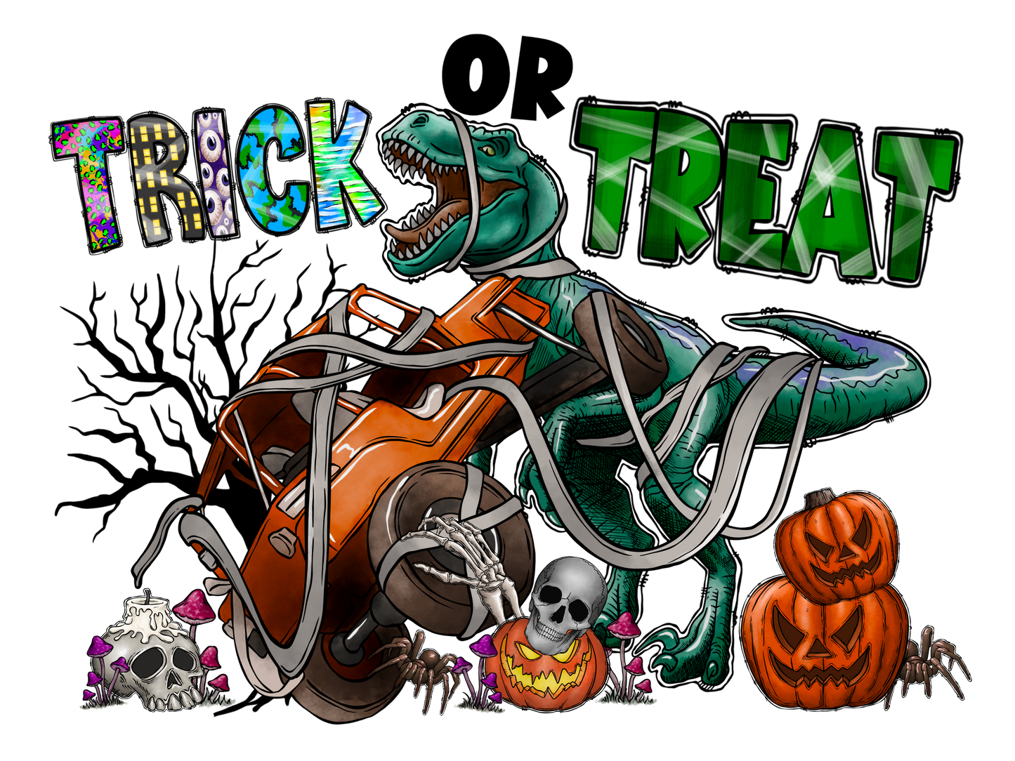 Trick or Treat Dino Logo