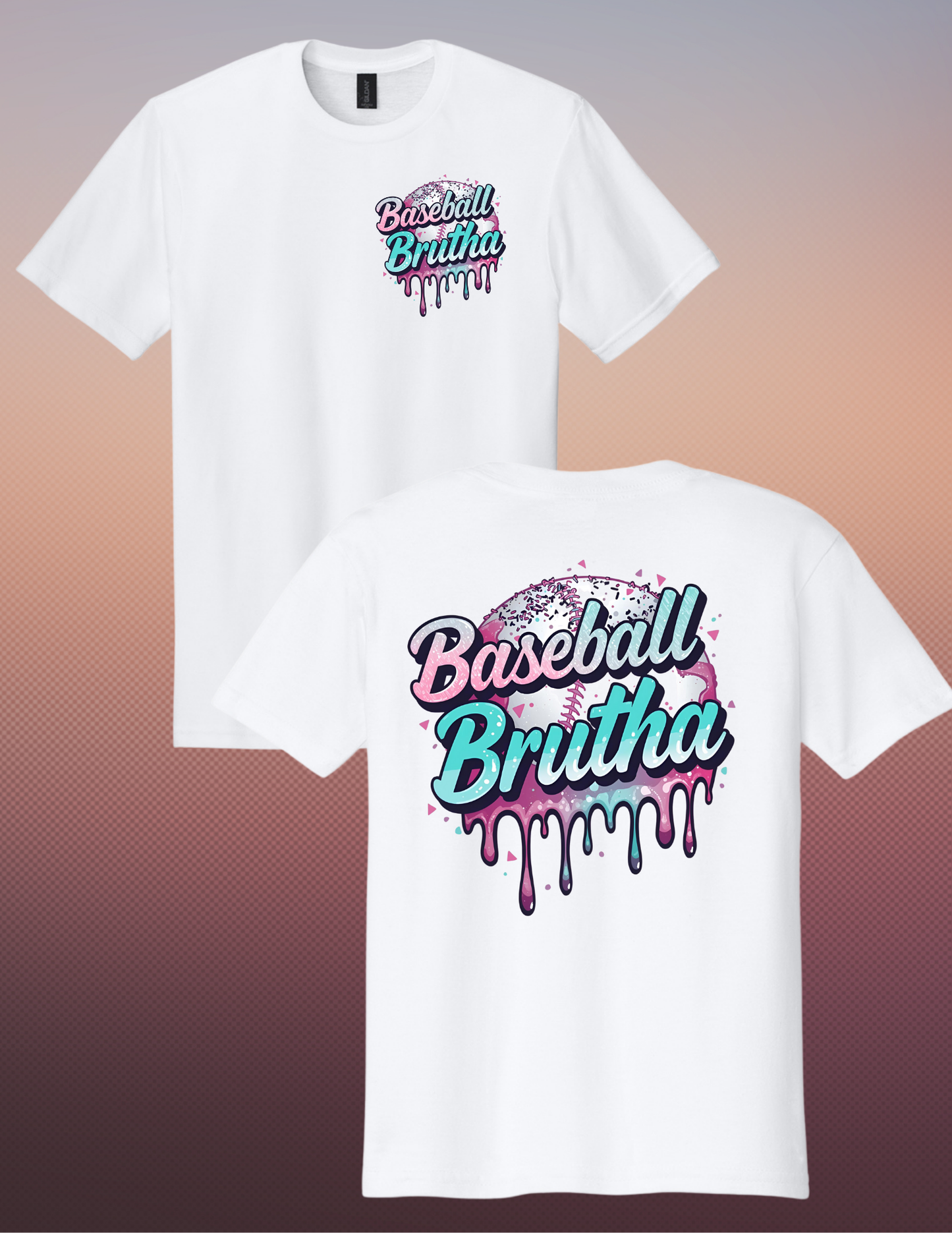 White Baseball Brutha Drip Soft-style T-Shirt