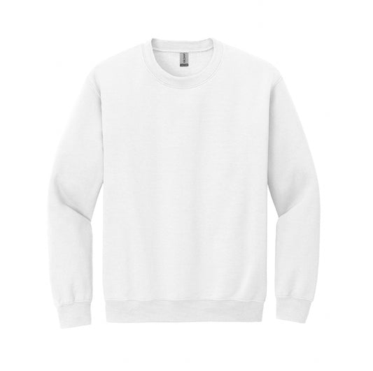 White Gildan Heavy Blend Crewneck Sweatshirt