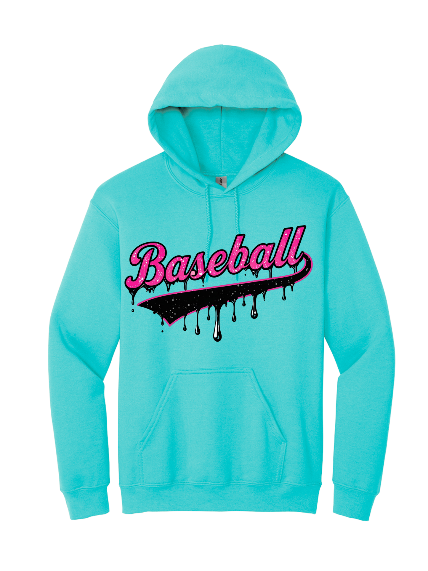 Sky Turquoise Baseball Hoodie Sweatshirt - A