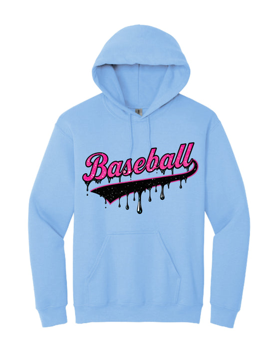 Carolina Blue Baseball Hoodie Sweatshirt - A