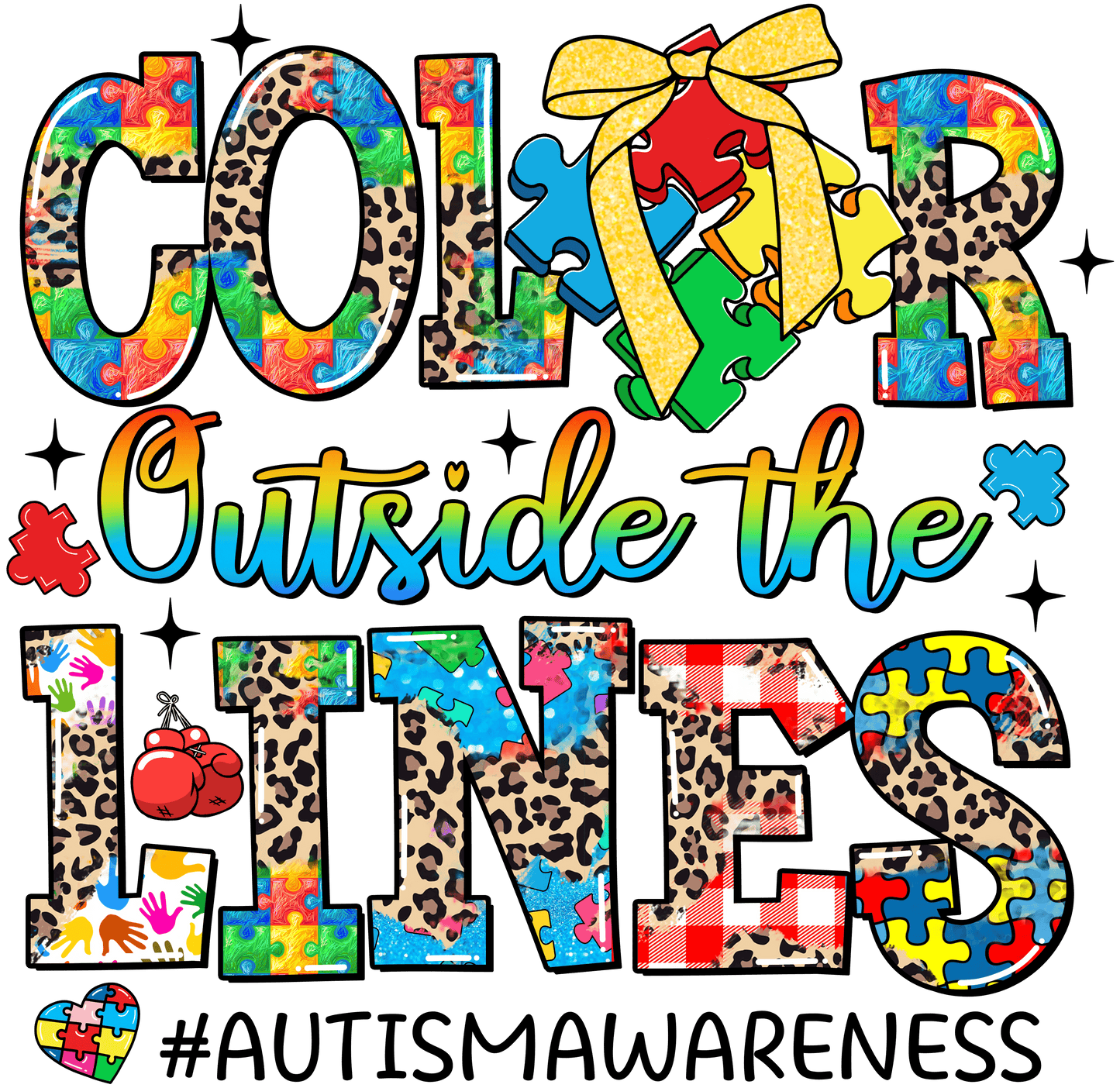 Color Outside The Lines  - Autism Logo
