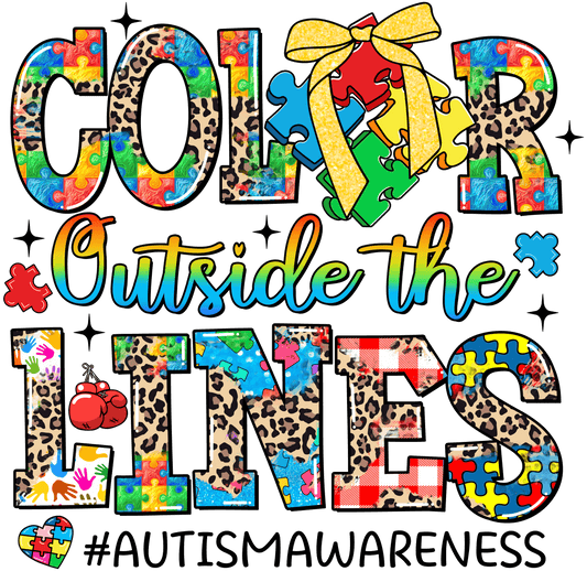 Color Outside The Lines  - Autism Logo