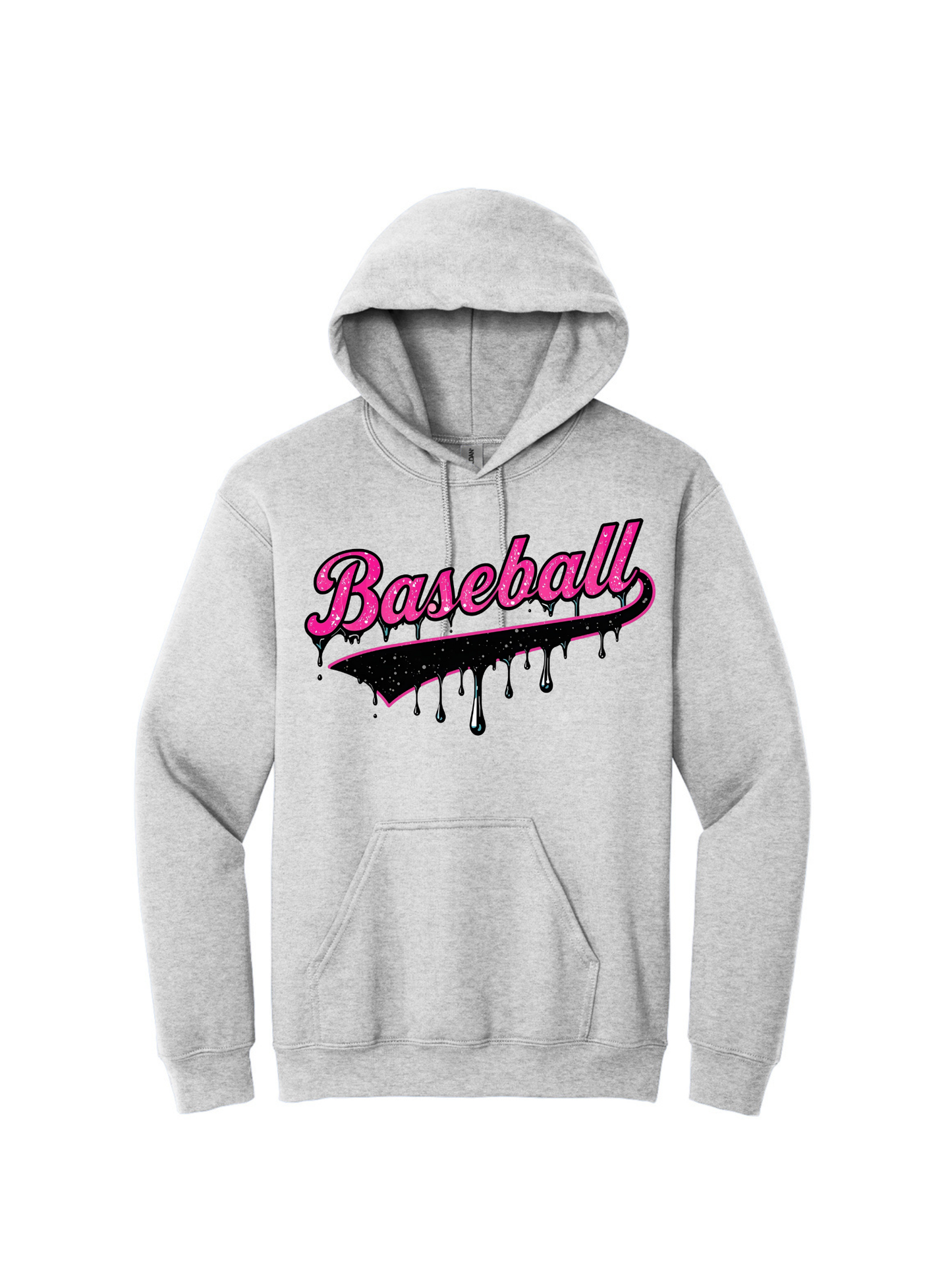 Gray Baseball Hoodie Sweatshirt - A