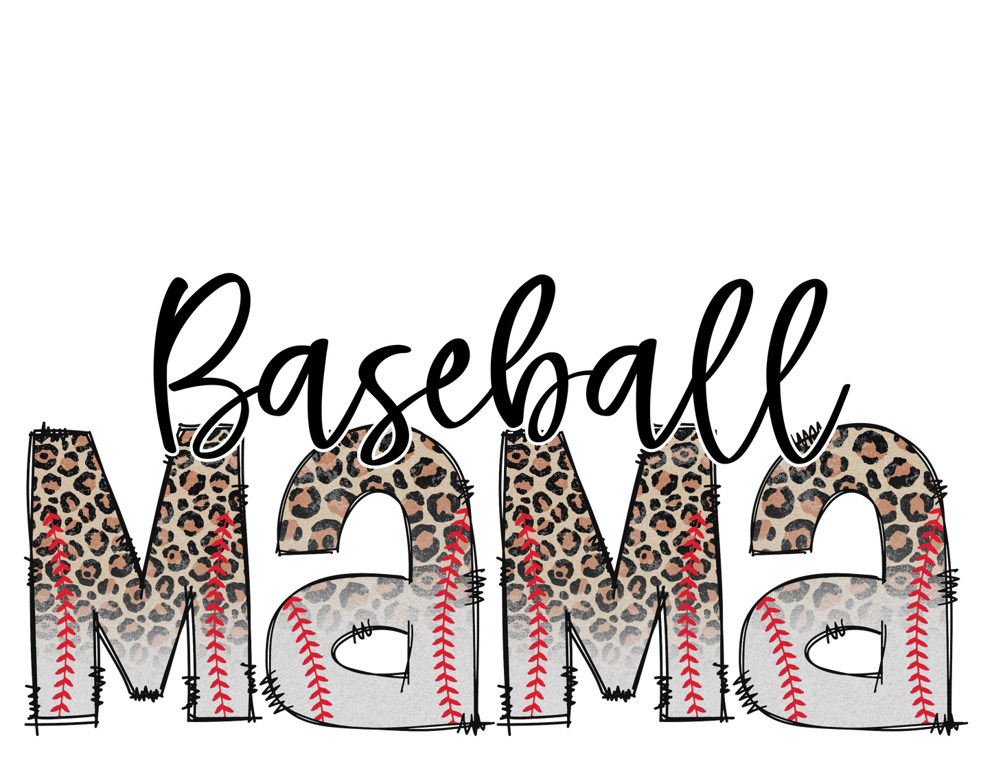 Leopard Baseball Mama Logo
