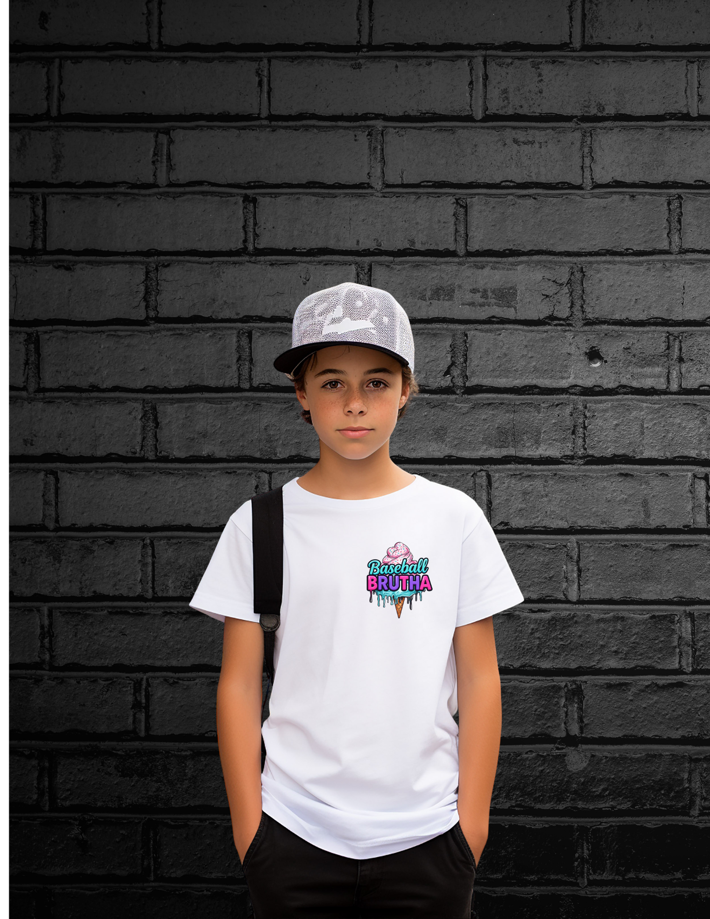 White Cotton Candy Baseball Brutha Drip Soft-style T-Shirt